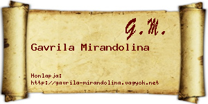 Gavrila Mirandolina névjegykártya